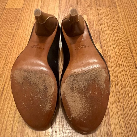 Fossil T Strap Leather Mary Jane Buckle Heels Black and Brown Size 7 - Picture 5 of 7